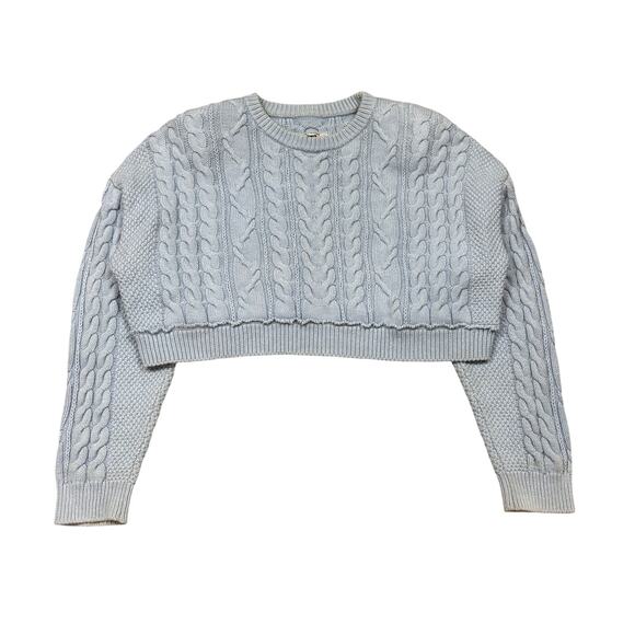 Re/Done Cable Knit Crop Cashmere Sweater Women's Small Minimalist - Picture 1 of 11